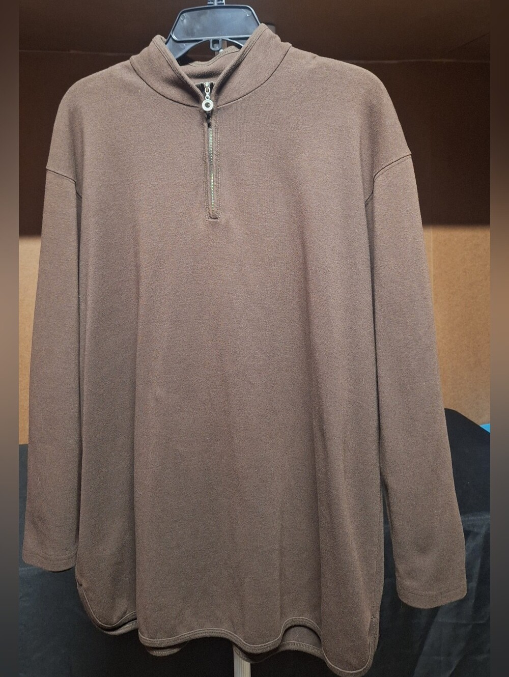 Men's Brown Quarter-Zip Sweater